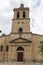 Majestic front view at the iconic spanish Romanesque architecture building at the Catedral Santa Maria de Ciudad Rodrigo towers