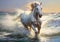 Majestic Gallop: A White Horse\\\'s Ocean Adventure