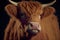 Majestic Ginger Scottish Highlander Cow, Made with Generative AI