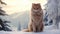 Majestic Ginger Tabby Cat In Snow - Daz3d Soft-focus Portrait