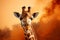 Majestic giraffe graces an exotic animal banner, a wild beauty