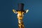 Majestic Giraffe with Top Hat Portrait. Generative AI illustration