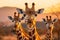 Majestic giraffes embodying africa s essence, roaming the untamed savannah among diverse wildlife