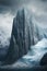 majestic glacier on the side of a rugged mountain peak