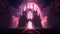 Majestic Gothic Cathedral in Pastel Goth Hues With Moonlit Mystique. Generative AI