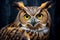 Majestic Great horned owl bird. Generate Ai