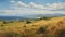 Majestic Greek Island Landscape: Realistic Oil Painting Of A Sunlit Savanna