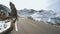 Majestic Grossglockner Mountain Road in Austria, snow covered sharp peaks of the alpine mountains. POV shot of most