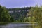 The majestic gypsum stone massif Usvinskie Stolby on the right bank of the Usva River