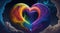 A majestic heart crafted from a spectrum of vibrant Colors