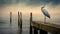 Majestic Heron On An Old Pier - Captivating Wildlife Photography