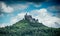 Majestic Hohenzollern Castle with great clouds