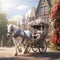 Majestic Horse-Drawn Carriage in Picturesque Countryside