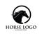 Majestic horse head inside circle vector logo design