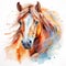 Majestic horse with long hair. Watercolor animal illustration on white background.