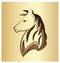Majestic horse portrait on gold background