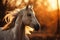 Majestic Horse at Sunset, AI Generated