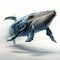 Majestic Humpback Whale in Blue Ocean Graceful Marine Mammal Swimming in Wild Environment, Generative Ai