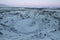 majestic icelandic landscape with frozen volcanic lake
