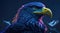 Majestic Illumination, A Glowing Bald Eagle in Vivid Colors - Generative AI