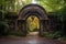 majestic iron gateway entrance to an old estate