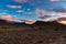 Majestic landscape at Karoo National Park, South Africa. Scenic table mountains, canyons and cliffs at sunset. Adventure and explo