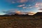 Majestic landscape at Karoo National Park, South Africa. Scenic table mountains, canyons and cliffs at sunset. Adventure and explo