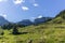 The majestic landscape of the steep Alpstein mountain range around the Aescher cliff in Appenzell, Switzerland