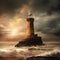 Majestic Lighthouse at Sunrise: A Generative AI Masterpiece