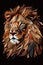 Majestic lion , artistic graphic design, portrait. Generative Ai