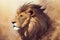 Majestic lion illustration painting.