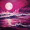 Majestic Magenta Ocean A Speedpainting Seascape Abstract