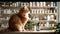 A majestic Maine Coon cat sits guard among an array of medicine bottles, suggesting a blend of natural and healthcare