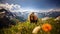 Majestic Marmot: A Mountain Portrait - generative ai