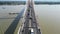 Majestic Marvel: Aerial Views of Tien Giang\\\'s Rach Mieu Bridge and the Mekong River Slowmotion