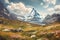 Majestic Matterhorn. A Breathtaking Alpine Landscape . Ai generated