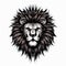 Majestic Minimalism: Lion\\\'s Face in Vector on Pure White,Generative AI