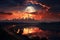 Majestic moon shines over Johannesburg\\\'s nocturnal cityscape, casting ethereal glow