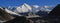Majestic mountain Cho Oyu and moraine of the Ngozumpa glacier.