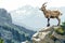 Majestic Mountain Goat Overlooking Valley