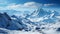 Majestic mountain peak, blue sky, tranquil snow covered landscape generated by AI