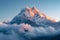 Majestic Mountain Peak at Dawn AI Generated