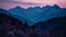 Majestic mountain peak at dusk, a tranquil panoramic beauty generated by AI