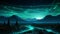 Majestic mountain peak glows in dark galaxy, a futuristic adventure generated by AI