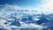 Majestic mountain peak, snow covered landscape, tranquil sky generated by AI