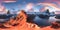 Majestic Mountain Peaks: AI-Created Cloud Symphony