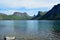 Majestic mountain peaks and blue fjord landscape senja island