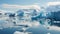 Majestic mountain range reflects in tranquil arctic glacier lagoon generated by AI