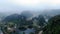 The majestic mountains landscape with the surrounding river