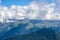 Majestic mountains landscape under morning sky with clouds. Overcast sky before storm. Carpathian, Ukraine, Europe